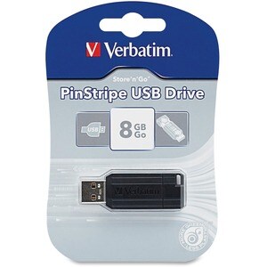 Pen Drive Verbatim PinStripe - 8 GB - USB - Nero - 2 Anno/i Garanzia - 1 Unità