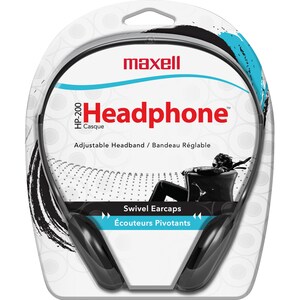 Maxell Lightweight Stereo Headphones - Stereo - Silver, Black - Mini-phone (3.5mm) - Wired - 32 Ohm - 20 Hz 20 kHz - Nicke