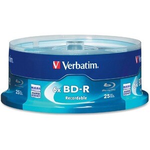 Verbatim 97457 Blu-ray Recordable Media - BD-R - 16x - 25 GB - 25 / Pack - 120mm