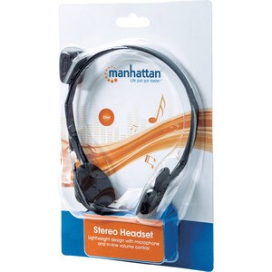 AUDIFONO C/MICROFONO ESTANDAR PLASTICO - Binaural - Supra-aural - 32Ohm - 20Hz a 20kHz - 200cm Cable - Omnidireccional, Co