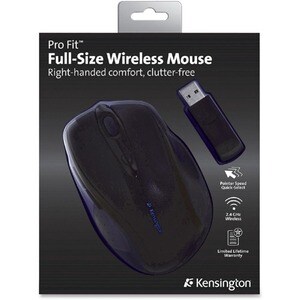 Kensington 2.4GHZ Wireless Optical Mouse - Optical - Wireless - Radio Frequency - 2.40 GHz - Black - 1 - USB - 1200 dpi - 