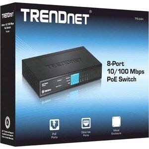 TRENDnet TPE-S44 8 Ports Ethernet Switch - Fast Ethernet - 100/1000Base-T - TAA Compliant - 2 Layer Supported - 2.10 W Pow