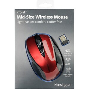 PRO FIT WIRELESS MID-SIZE USB MOUSE - RED