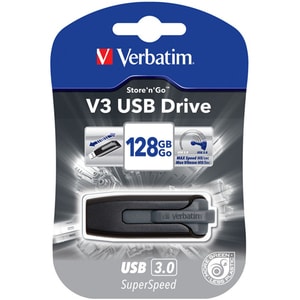Pen Drive Verbatim Store 'n' Go V3 - 128 GB - USB 3.2 (Gen. 1) Tipo A - Grigio - 80 MB/s Velocità lettura - 25 MB/s Veloci
