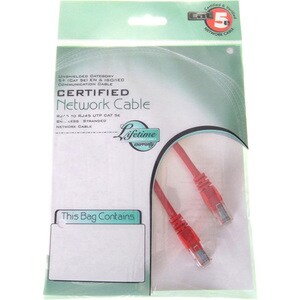 1M CAT5E UTP RED CABLE 24AWG STRANDED MOULDED