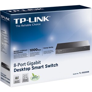 TP-Link TL-SG2008 8 Ports Manageable Ethernet Switch - 10/100/1000Base-T - 2 Layer Supported - Desktop