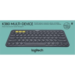 Logitech K380 Multi-Device Bluetooth Keyboard - Wireless Connectivity - Bluetooth - 79 Key - QWERTY Layout - Computer, Tab