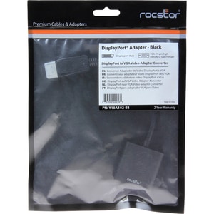 Rocstor DisplayPort to VGA Video Adapter Converter - 5.9" DisplayPort/VGA Video Cable for Video Device, Desktop Computer, 