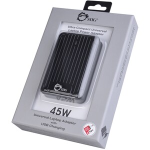 SIIG Ultra-Compact Universal Laptop Power Adapter - 45W - 45 W - 120 V AC, 230 V AC Input - 5 V DC/2 A, 9.5 V DC, 12 V DC,