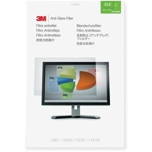 3M Anti-Glare Filter Clear, Matte - For 23.8" Widescreen LCD Monitor - 16:9 - Scratch Resistant, Fingerprint Resistant, Du