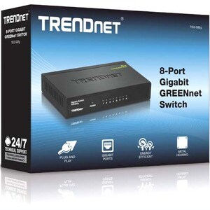 TRENDnet TEG-S82G 8 Anschlüsse Ethernet-Switch - Gigabit-Ethernet - 10/100/1000Base-T - Neu - TAA-konform - 2 Unterstützte