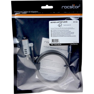 Rocstor Rocbolt Portable Security Cable With Key Lock and (2) Keys - 6 ft Cable - Portable - Keyed Lock - Galvanized Steel