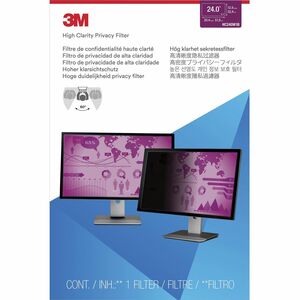 3M™ High Clarity Privacy Filter for 24in Monitor, 16:10, HC240W1B - For 24" Widescreen LCD Monitor - 16:10 - Scratch Resis