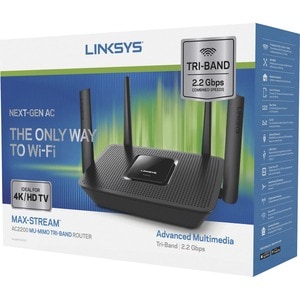 Linksys Max-Stream EA8300 Wi-Fi 5 IEEE 802.11ac Ethernet Wireless Router - 2.40 GHz ISM Band - 5 GHz UNII Band - 281.60 MB