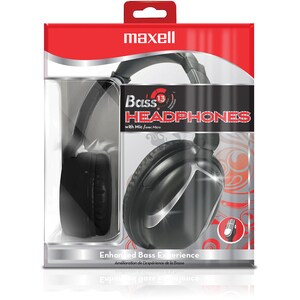 Maxell Bass 13 Headphones - Stereo - Wired - Over-the-head - Binaural - Circumaural - Black