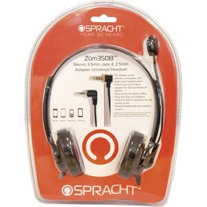 Spracht ZUM ZUM350B Headset - Stereo - Mini-phone (3.5mm), Sub-mini phone (2.5mm) - Wired - Over-the-head - Binaural - Cir