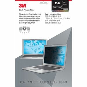 3M Anti-glare Privacy Screen Filter - Black, Matte - 1 Each - For 39.6 cm (15.6") Widescreen LCD 2 in 1 Notebook - 16:9 - 