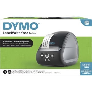 Dymo LabelWriter 550 Direct Thermal Printer - Monochrome - Label Print - Ethernet - USB - USB Host - Black - 2.20" Print W