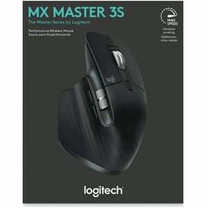 Logitech MX Master 3S Wireless Mouse - Darkfield - Wireless - 32.80 ft (9997.44 mm) - Bluetooth/Radio Frequency - 2.40 GHz
