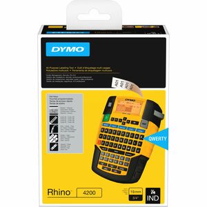 Dymo Rhino 4200 Label Maker - Thermal Transfer - 0.59 in/s Mono - Label, Tape - 0.24" , 0.35" , 0.47" , 0.75" - LCD Screen