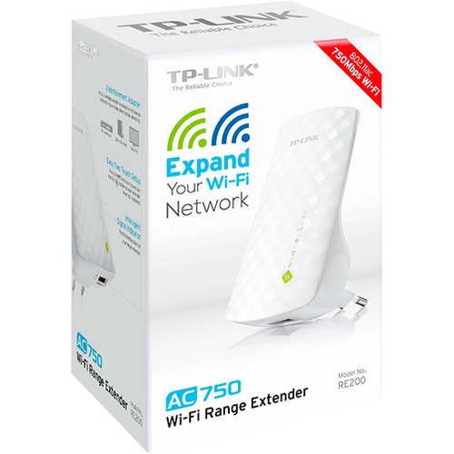 TP-Link RE200 IEEE 802.11b/g/n/ac 750 Mbit/s Wireless Range Extender - 3 x Internal Antenna(s) - 1 x Network (RJ-45) - Eth