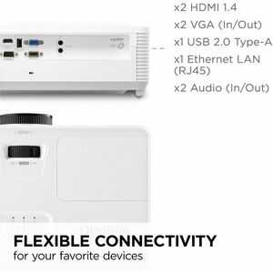Projecteur DLP (Digital Light Processing) Fixation au mur, Installation au plafond ViewSonic PA700W - 16:10 - Blanc - WXGA