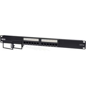 Tripp Lite 12-Port Cat5e Cat5 Rackmount Patch Panel 568B 110 Punch 1URM TAA - 568B, RJ45 Ethernet"