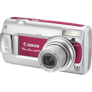 Canon PowerShot A470 7.1 Megapixel Compact Camera - Orange - 6.4 cm (2.5")LCD - 3.4x Optical Zoom - 4x Digital Zoom - 3072