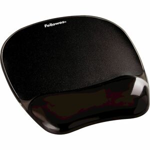 Fellowes® Crystal™ Gel Mouse Pad Wrist Rest - Black (9112101) - 0.56" x 7.94" x 9.06" Dimension - Black - Gel - 1 Pack