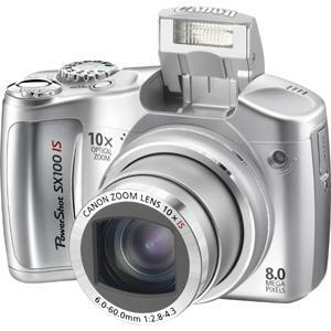 Canon PowerShot SX100 IS 8 Megapixel Compact Camera - Silver - 6.4 cm (2.5")LCD - 10x Optical Zoom - 4x Digital Zoom - 326