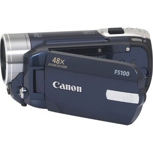 Canon Legria FS100 Digital Camcorder - 6.9 cm (2.7") LCD Screen - 1/6" CCD - SD - Blue - 16:9 - 0.8 Megapixel Image - 0.7 