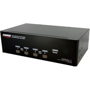 StarTech.com 4 Port Dual DVI USB KVM Switch w/ Audio & USB Hub - 4 Port