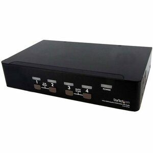 StarTech.com 4 Port USB DisplayPort KVM Switch with Audio - Share keyboard, mouse, and DisplayPort display between 2 HD mu