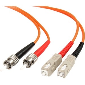 StarTech.com 3m Fiber Optic Cable - Multimode Duplex 62.5/125 - LSZH - ST /SC - OM1 - ST to SC Fiber Patch Cable - Cable f
