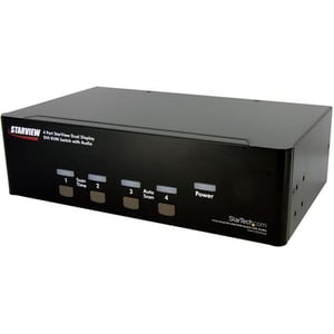 CONMUTADOR SWITCH KVM PARA 4 PC 2 MONITORES DVI AUDIO USB