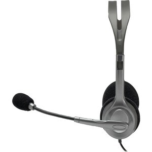 Logitech H110 Wired Over-the-head Stereo Headset - Black, Silver - Binaural - Semi-open - 32 Ohm - 20 Hz to 20 kHz - 180 c