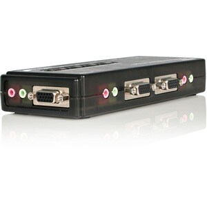 StarTech.com 4 Port Black USB KVM Switch Kit with Cables and Audio - desktop KVM Switch - VGA KVM Switch - USB KVM Switch 