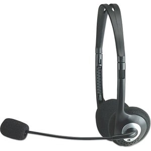 AUDIFONO C/MICROFONO ESTANDAR PLASTICO - Binaural - Supra-aural - 32Ohm - 20Hz a 20kHz - 200cm Cable - Omnidireccional, Co
