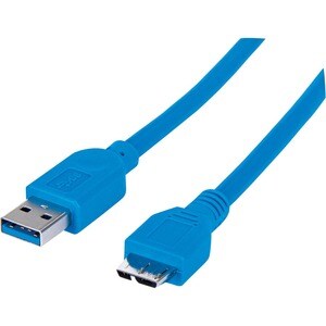 Manhattan Cable USB V3.0 A-Micro B 2.0M Azul - Cable for Concentrador USB, Portátil, Cámara, PDA, Computadora de escritori