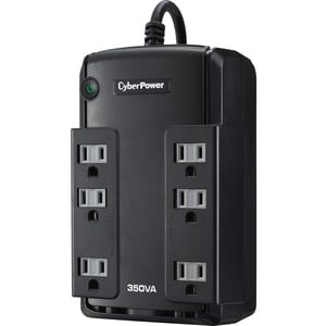 CyberPower CP350SLG Standby UPS Systems - 350VA/255W, 120 VAC, NEMA 5-15P, Compact, 6 Outlets, $75000 CEG, 3YR Warranty