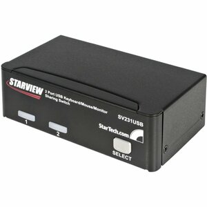 StarTech.com Commutateur KVM 2 Ports VGA USB - Switch KVM - 1920x1440 - 2 Ordinateur(s) - VGA, SVGA - 1920 x 1440 - 1U