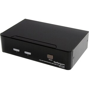 StarTech.com 2 Port DVI + USB KVM Switch with Audio - KVM switch - USB 2.0 Hub - 2 ports - 1 local user - 1U - 2 Computer(