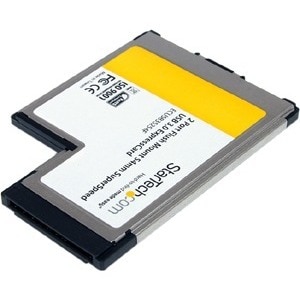 StarTech.com 2 Port Flush Mount ExpressCard 54mm SuperSpeed USB 3.0 Card Adapter with UASP Support - 5Gbps - Add two flush