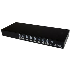 StarTech.com 16 Port 1U Rackmount USB KVM Switch Kit with OSD and Cables - 16 Port - 1U - Rack-mountable