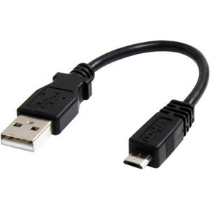 StarTech.com 15 cm Micro USB Cable - A to Micro B - USB to Micro B - USB 2.0 A Male to USB 2.0 Micro-B Male - 0,15 m - Bla