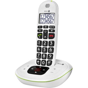 Téléphone sans fil Doro PhoneEasy 115 - DECT - Blanc - 300 m Gamme - 1 x Ligne(s) téléphonique(s) - Répondeur - Haut-parle
