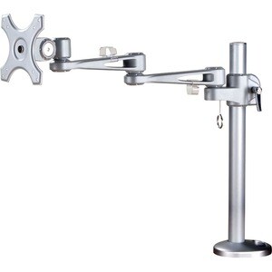 Newstar Full Motion Desk Mount (grommet) for 10-30" Monitor Screen, Height Adjustable - Silver - Height Adjustable - 25.4 