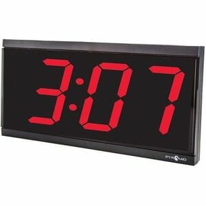 Pyramid SED4R4LDRB PoE IP Network Synchronized LED DigItal Clock, Red, 4" Numeral - Digital - Electric - LED - Black/Acryl