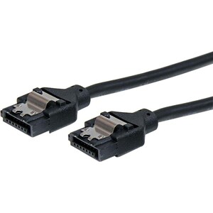 StarTech.com 6in Latching Round SATA Cable - 1 x Female SATA - 1 x Female SATA - Black