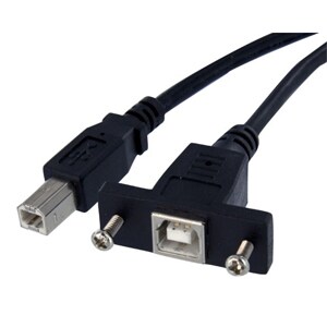 StarTech.com Cable USB de Montaje en Panel USB B a USB B de 30cm - Hembra a Macho - Apantallado - Negro